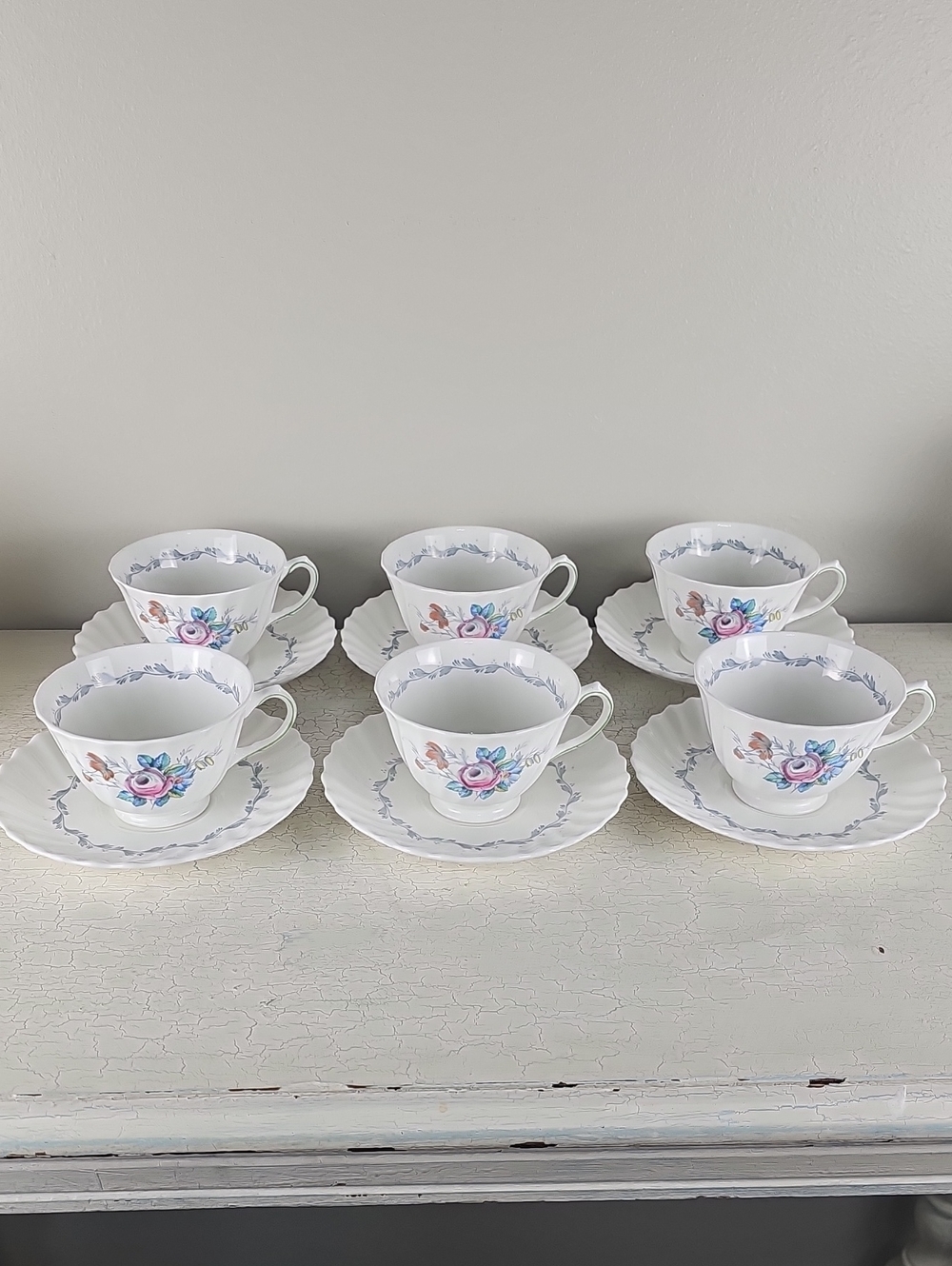 🌹Royal Doulton Chelsea Rose Teacups & Saucers Set of 6 Vintage H4801